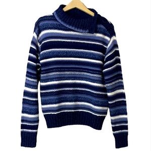 Polo Ralph Lauren Striped Buttoned Placket Turtleneck Sweater Size Medium